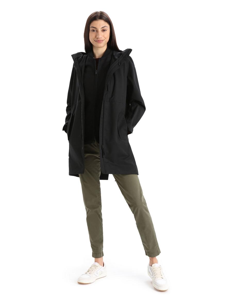 Black Icebreaker City Label Shell+™ Merino 4-in-1 Parka Women's Jackets | AU 1650RVDW